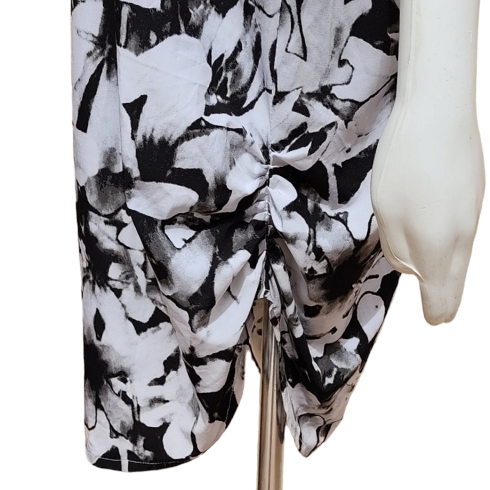 HANDMADE Tie Dye Tunic Top Plus 1X Swim Cover Up Dress Ruched Sides Floral - Picture 9 of 16